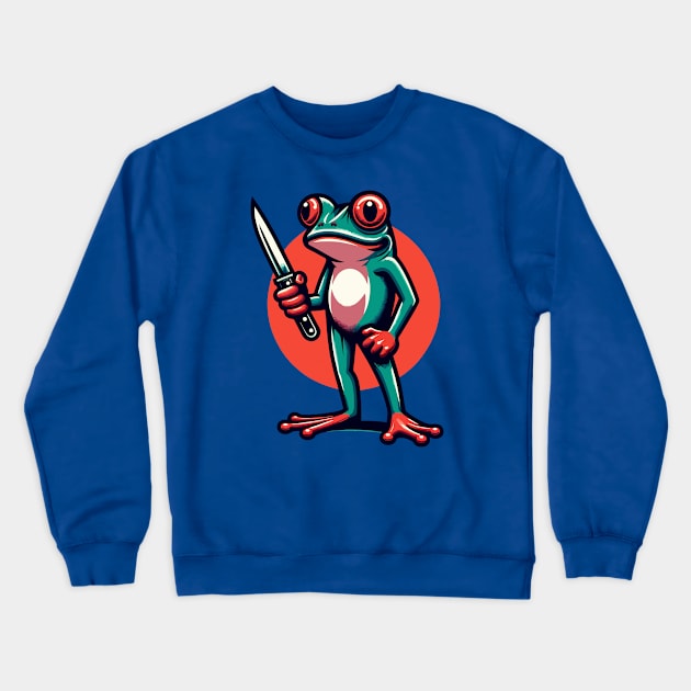 Little frog holding a knife Crewneck Sweatshirt by Art_Boys